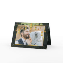 Cartão com fotos Elegante Vintage Islâmico Eid Mub