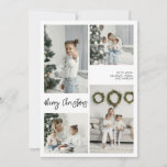 Cartão com fotos Feliz da Família de Natal<br><div class="desc">Crie uma impressão duradoura nesta temporada com um cartão de feriado exclusivo. Este simples modelo apresenta um design moderno e limpo. Personalize-o com as suas informações e torne-o exclusivamente seu!</div>