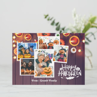 Cartão com fotos Feliz da Família Halloween