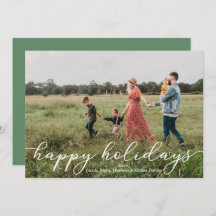 Cartão com fotos Feliz de Feriados com Script