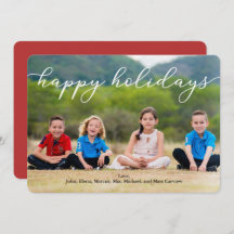 Cartão com fotos Feliz de Feriados com Script