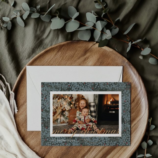 Cartão com fotos Feliz de Natal e Berries (Criador carregado)