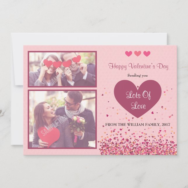 Cartão com fotos feliz dia de os namorados (Frente)