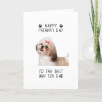 Cartão com fotos Feliz Dia de os pais Shih Tzu Pai