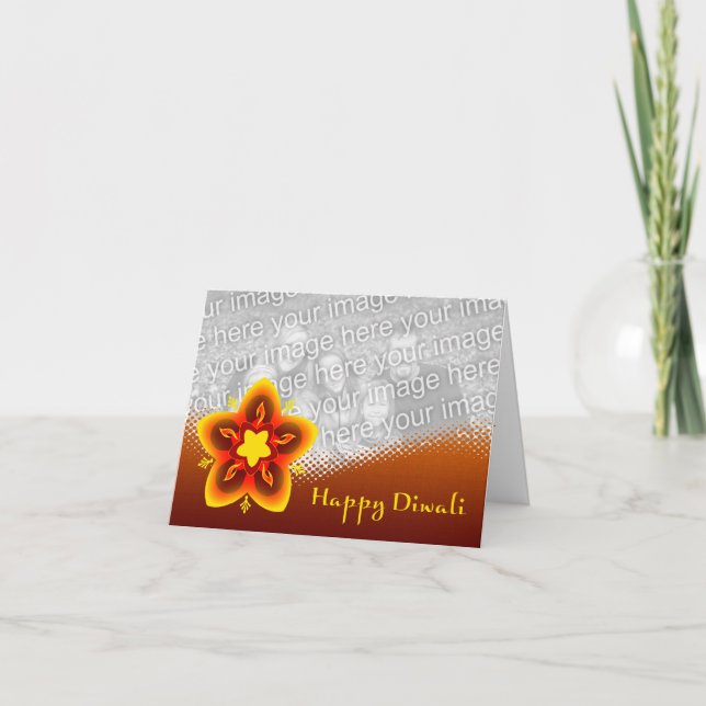 cartão com fotos feliz do diwali (Frente)