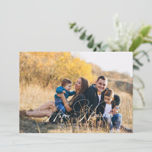 Cartão com fotos Feliz Feriados de Caligrafia