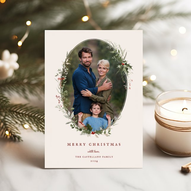 Cartão com fotos Festivo Feriado de Frame Flat (Criador carregado)