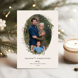 Cartão com fotos Festivo Feriado de Frame Flat