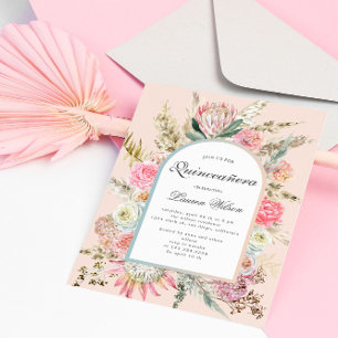 cartão com fotos floral boêmio moderno de quincean