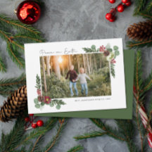 Cartão com fotos Floral de Paz Vintage