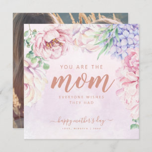 Cartão com fotos Floral Personalizado Para A Mãe