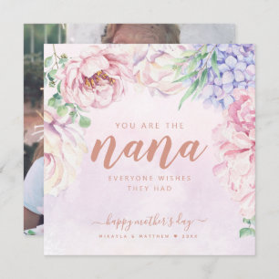 Cartão com fotos Floral Personalizado Para Nana
