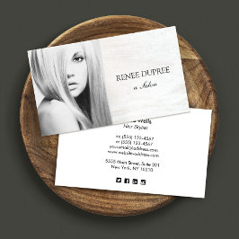 Cartão com fotos Fotográfico de Salão de Madeira B