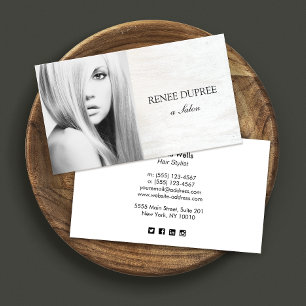 Cartão com fotos Fotográfico de Salão de Madeira B