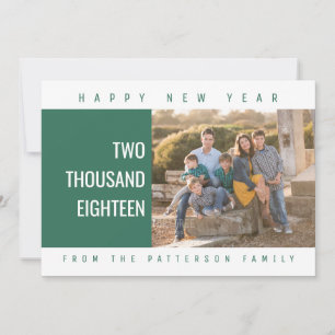 Cartão com fotos Geométrico de Ano Novo   Verde