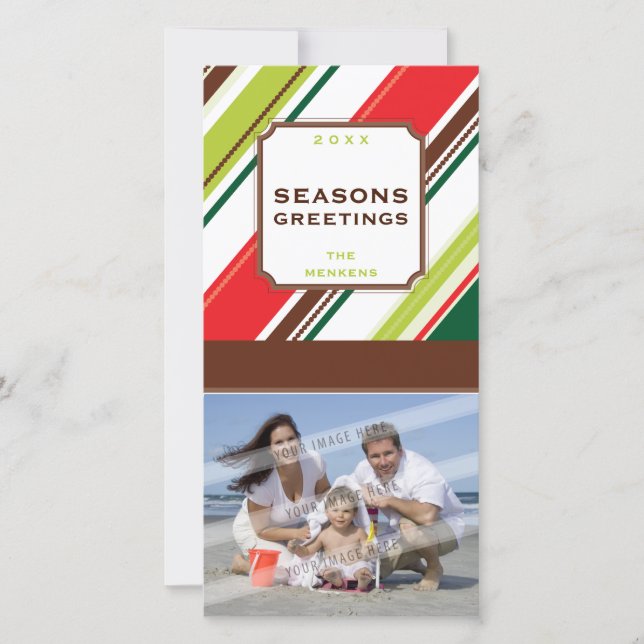 Cartão com fotos GREETING :: listração da estação  (Frente)