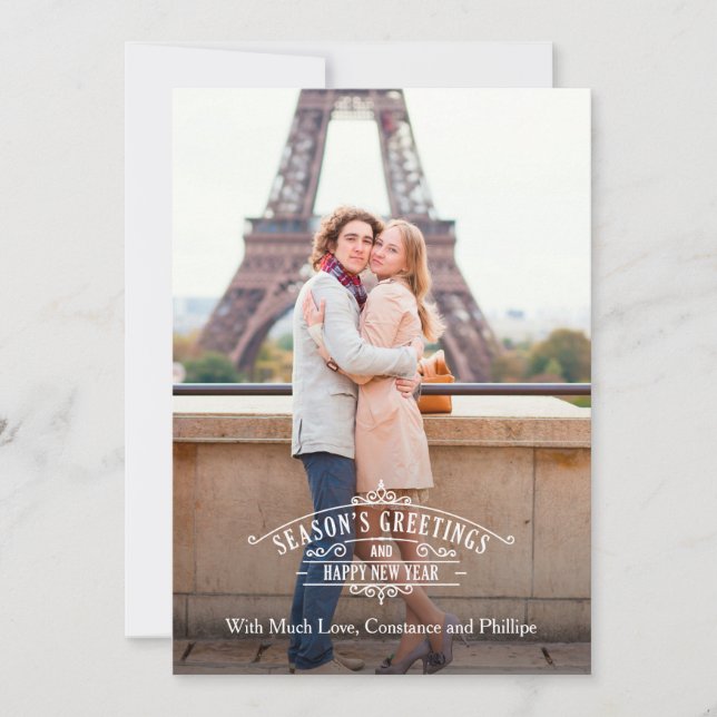 Cartão com fotos Groupon dos cumprimentos da (Frente)