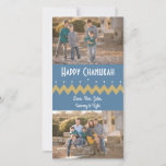 Cartão com fotos Hanukkah com envelope branco "Che<br><div class="desc">Hanukkah,  "Chevron Menorah." Brilhante,  Cartão com fotos com envelope branco. Personalize substituindo fotos e texto. Personalize o texto escolhendo o estilo,  cor e tamanho da sua fonte favorita. 
Obrigados para parar e comprar! Muito apreciado. 
Feliz Hanukkah!</div>