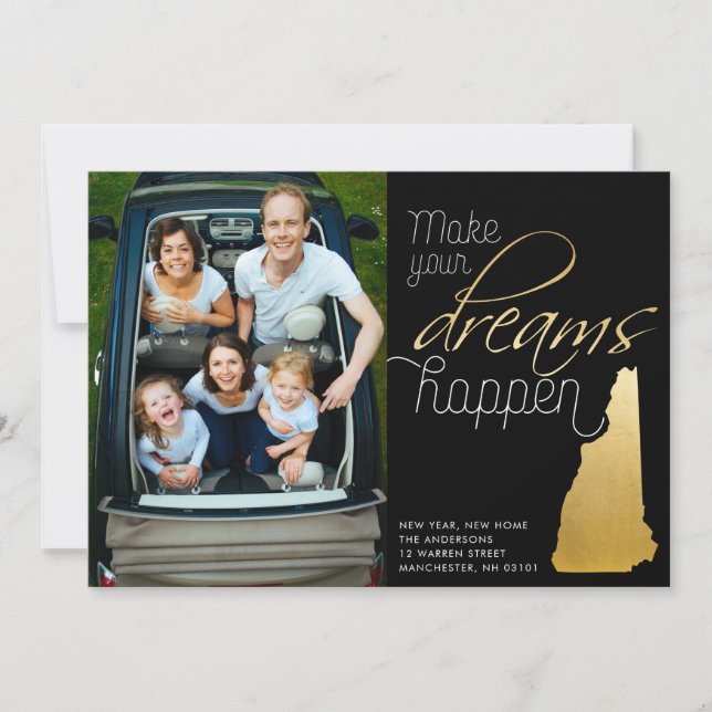 Cartão com fotos Home novo de New Hampshire do ano (Frente)