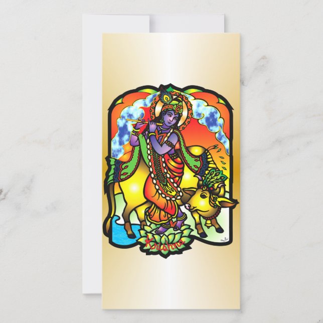 Cartão com fotos Krishna (Frente)