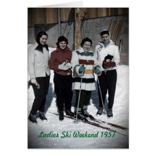 Cartão com fotos Ladies Ski Weekend 1957