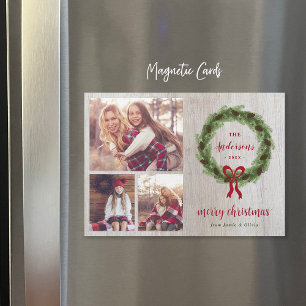 Cartão com fotos Magnético de Natal Feliz