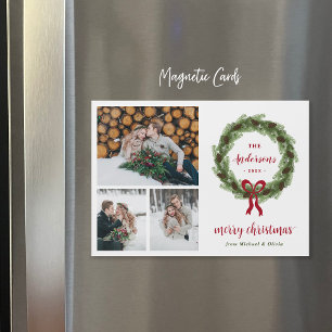 Cartão com fotos Magnético de Natal Feliz