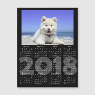 Cartão com fotos magnético do calendário do pre