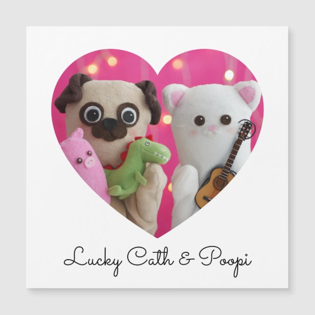 Cartão com fotos Mínimo Elegante Mínimo Magnético  (Frente)