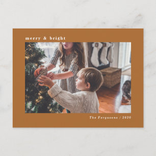Cartão com fotos mínimo moderno de Natal marrom