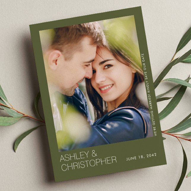 Cartão com fotos Moderno Minimalista de Casamento  (Criador carregado)