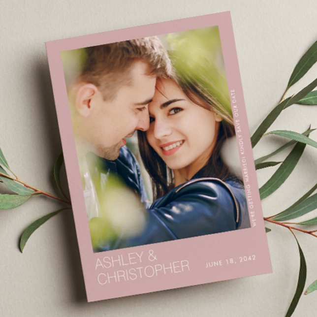 Cartão com fotos Moderno Minimalista de Casamento  (Criador carregado)