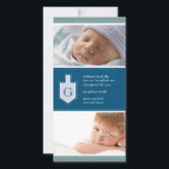 Cartão com fotos Monograma Hanukkah Dreidel<br><div class="desc">Mostre sua bela família com este cartão com fotos feito em legal cores de inverno. Um sonho gráfico de Hanukkah esboçado por pontos brancos serve como uma moldura para o seu monograma. Adicione sua mensagem personalizada ao lado dela e não se esqueça de suas lindas fotos da família! Disponível em...</div>