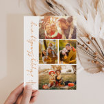 cartão com fotos na moda feliz de ação de graças<br><div class="desc">Um design moderno com a tipografia da escrita na moda moderna e uma colagem de fotografias. Você pode carregar sua própria imagem e editar o texto e as cores.</div>