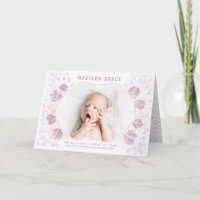 Cartão com fotos Personalizado de Anúncio de Nasci