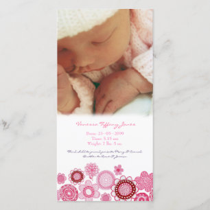 Cartão com fotos Personalizado de Anúncio de Nasci