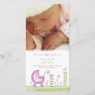 Cartão com fotos Personalizado de Anúncio de Nasci