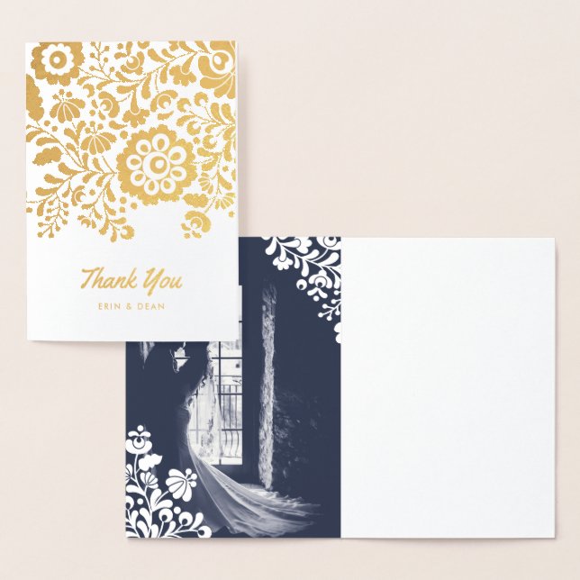 Cartão com fotos Personalizado de Dentro de Bordad (Exibição)