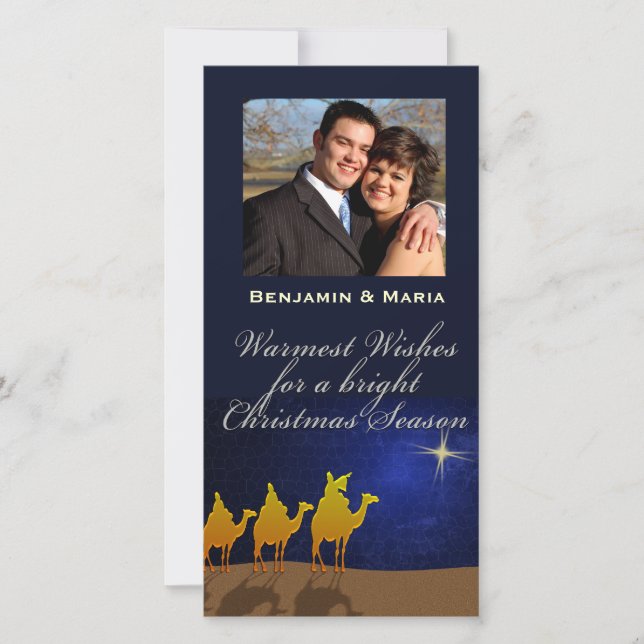 Cartão com fotos Personalizado de Natal de Três Sá (Frente)