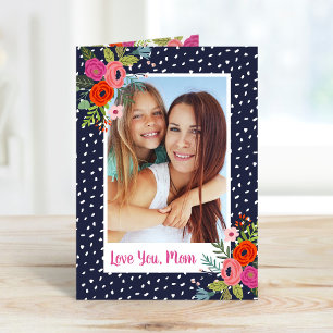 Cartão com fotos Personalizado Floral Brilhante