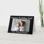 Cartão com fotos personalizado pai do feliz<br><div class="desc">Adicione a imagem das suas crianças a este cartão do pai do feliz aniversario na área da personalização.</div>