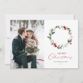 Cartão com fotos Personalizado Wreath de inverno