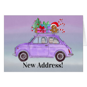 Cartão com fotos personalizável de carro de Natal 