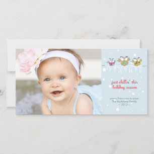 Cartão com fotos Premium das Corujas Chillin' 4x8