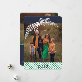 Cartão com fotos Preppy Personalised Dot Stripe Ho