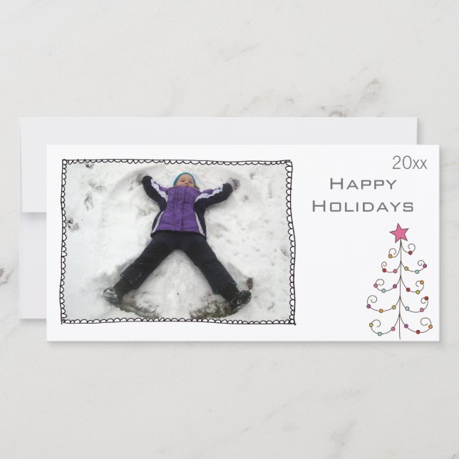 cartão com fotos preto e branco simples (Frente)