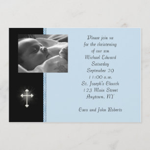 Cartão com fotos religioso azul