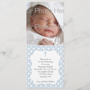 Cartão com fotos religioso das bolinhas azuis