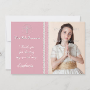 Cartão com fotos Religioso Rosa Cruz Branca