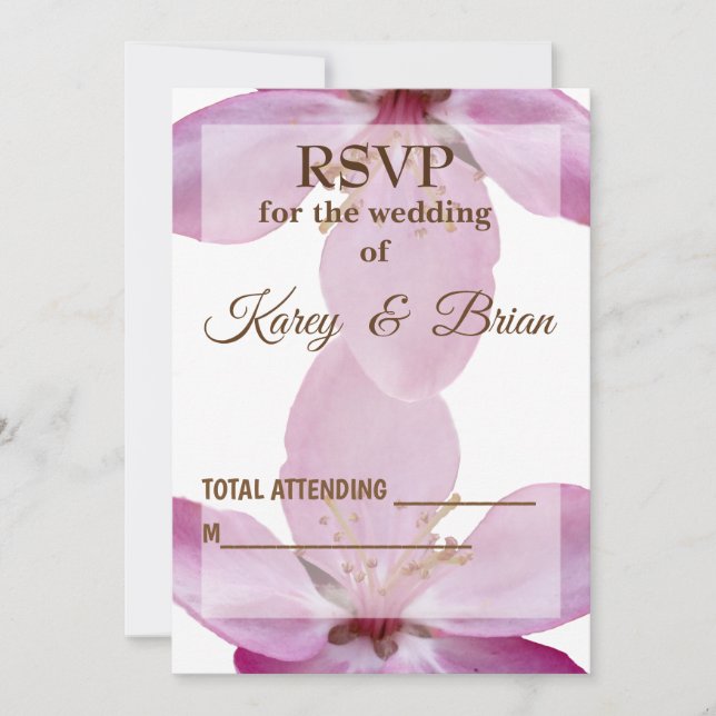 Cartão com fotos RSVP do Flor Rosa Elegante (Frente)